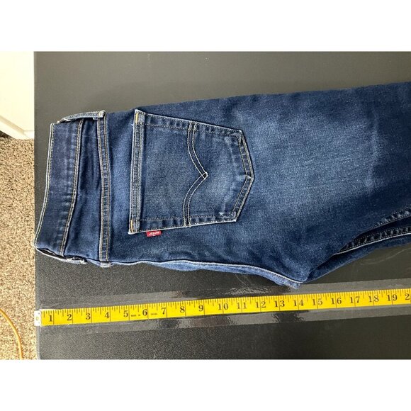 Levis Jeans Mens 31x29 Blue Slim Straight Dark Wash‎ Mid Rise Stretch Denim - Picture 10 of 12